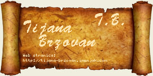 Tijana Brzovan vizit kartica